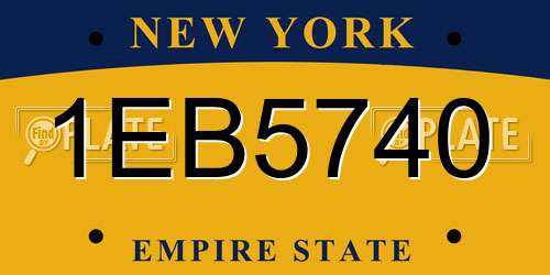 1EB5740 New York License Plate