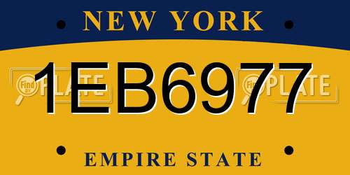 1EB6977 New York License Plate