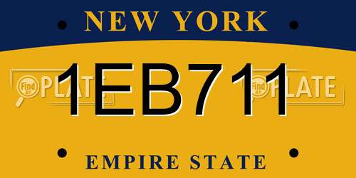 1EB711 New York License Plate