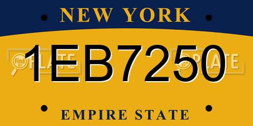 1EB7250 New York License Plate