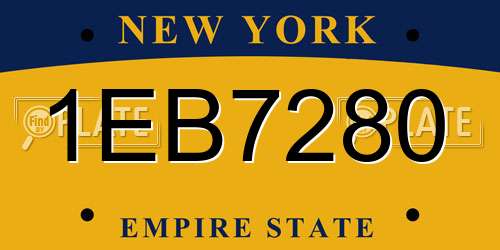 1EB7280 New York License Plate