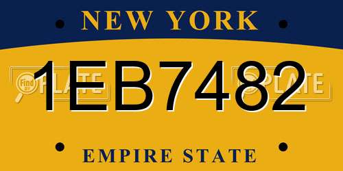 1EB7482 New York License Plate