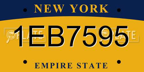 1EB7595 New York License Plate
