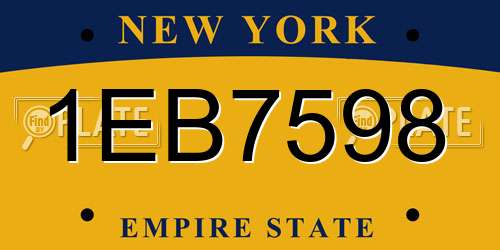 1EB7598 New York License Plate