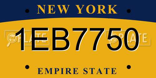 1EB7750 New York License Plate