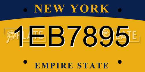 1EB7895 New York License Plate