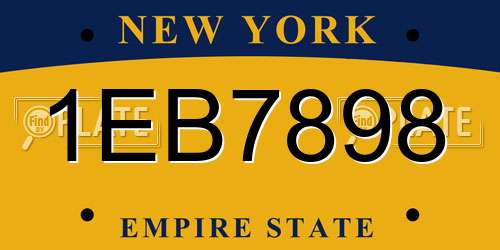 1EB7898 New York License Plate
