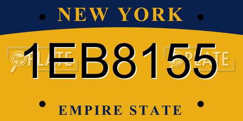 1EB8155 New York License Plate