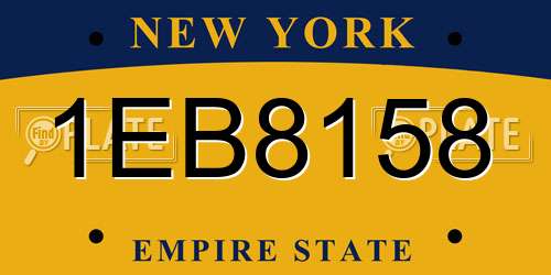 1EB8158 New York License Plate