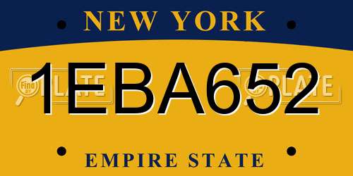 1EBA652 New York License Plate