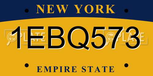 1EBQ573 New York License Plate