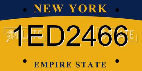 1ED2466 New York License Plate