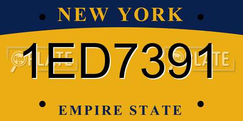 1ED7391 New York License Plate