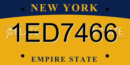1ED7466 New York License Plate