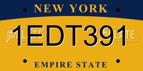 1EDT391 New York License Plate