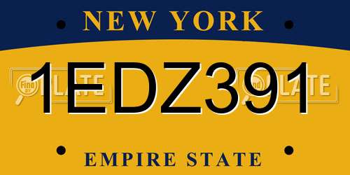 1EDZ391 New York License Plate