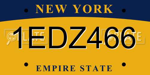 1EDZ466 New York License Plate
