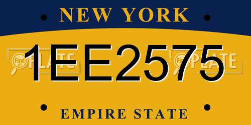1EE2575 New York License Plate