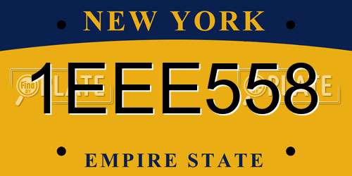 1EEE558 New York License Plate