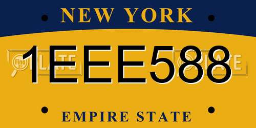 1EEE588 New York License Plate