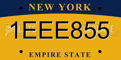 1EEE855 New York License Plate