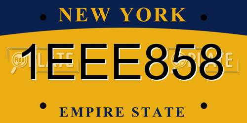 1EEE858 New York License Plate