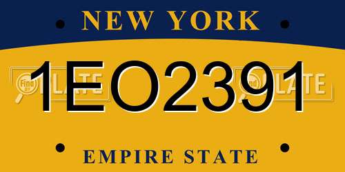 1EO2391 New York License Plate