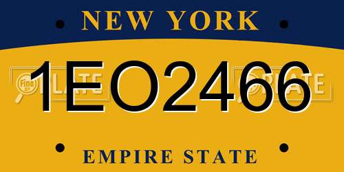 1EO2466 New York License Plate