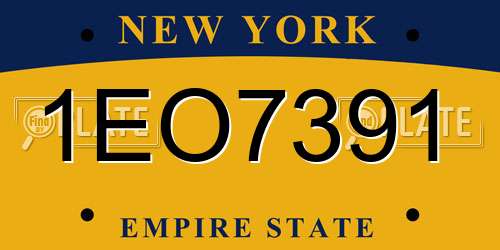 1EO7391 New York License Plate