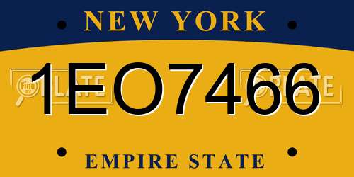 1EO7466 New York License Plate