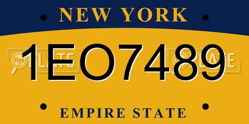 1EO7489 New York License Plate