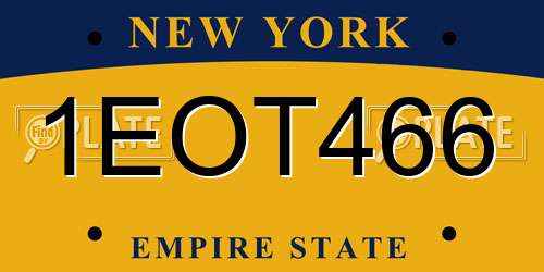 1EOT466 New York License Plate