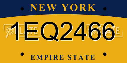 1EQ2466 New York License Plate