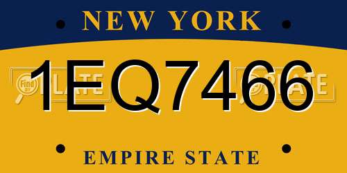 1EQ7466 New York License Plate