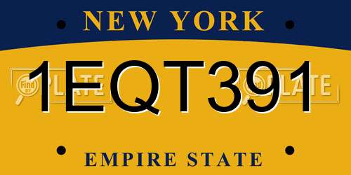 1EQT391 New York License Plate