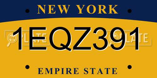 1EQZ391 New York License Plate