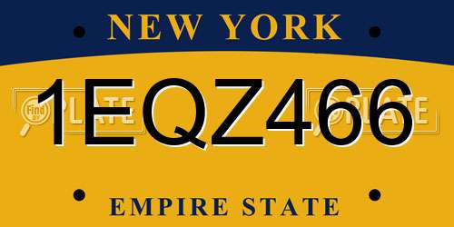 1EQZ466 New York License Plate