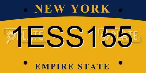 1ESS155 New York License Plate