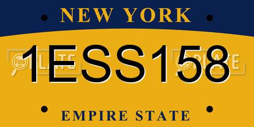 1ESS158 New York License Plate