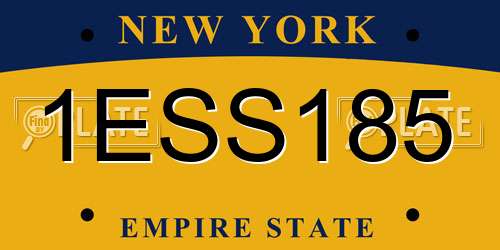 1ESS185 New York License Plate