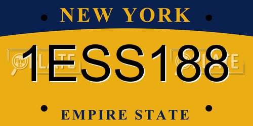 1ESS188 New York License Plate