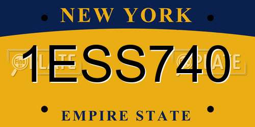 1ESS740 New York License Plate