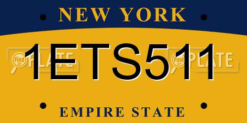 1ETS511 New York License Plate