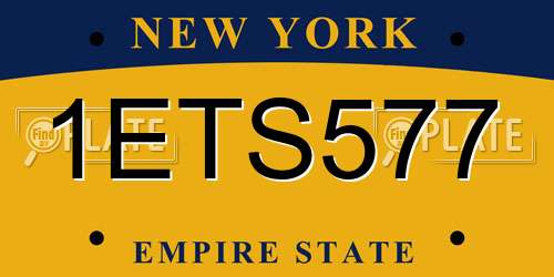 1ETS577 New York License Plate