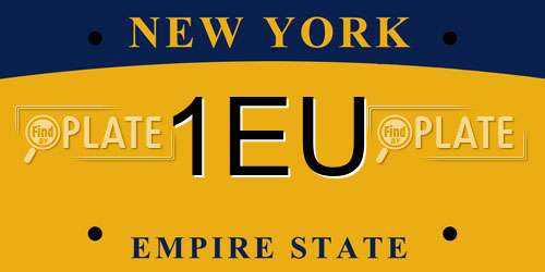 1EU New York License Plate