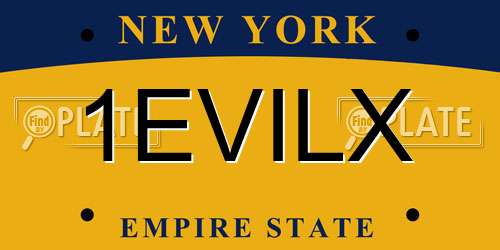 1EVILX New York License Plate