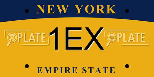1EX New York License Plate