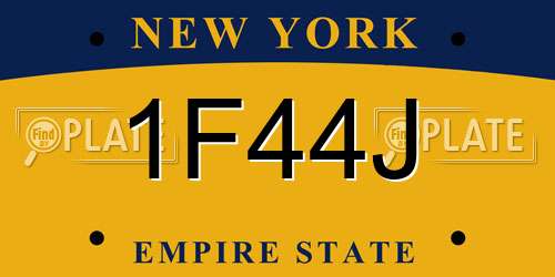 1F44J New York License Plate