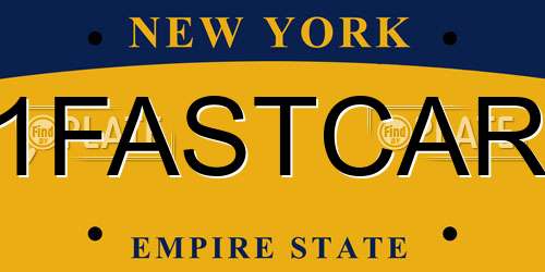 1FASTCAR New York License Plate