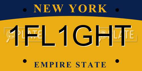 1FL1GHT New York License Plate